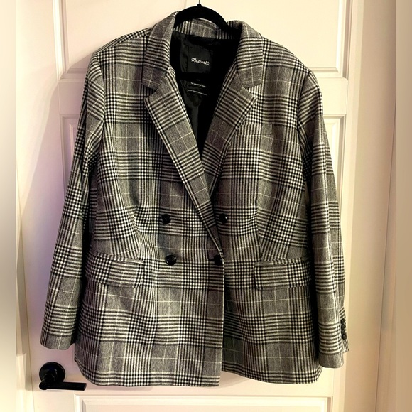 Madewell Jackets & Blazers - Madewell Black and White Plaid The Rosedale Blazer
